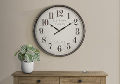 Clocks, 30" Round, Large Oversized, Wall Clock, Brown, Transitional
