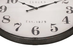 Clocks, 30" Round, Large Oversized, Wall Clock, Brown, Transitional