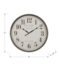 Clocks, 30" Round, Large Oversized, Wall Clock, Brown, Transitional