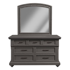 Modern Transitional Style 1pc Dresser Metal Handles Unique Legs Antique Gray Finish Bedroom Furniture