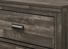 1pc Rustic Contemporary Brown Finish Five Storage Drawers Wooden Bedroom Furniture