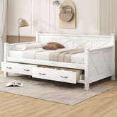 Twin Size Wooden Modern and Rustic Casual Style Daybed, Cream White