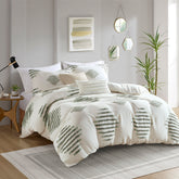Full/Queen 3 Piece Cotton Blend Chenille Duvet Cover Set
