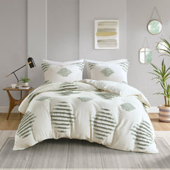 Full/Queen 3 Piece Cotton Blend Chenille Duvet Cover Set
