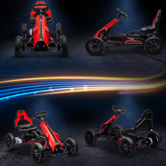Aosom 12V Electric Go Kart for Kids, Outdoor Ride-On Toy with Forward Backward Drive & Adjustable Speed, Gift for Child 3-8 Years Old, Red
