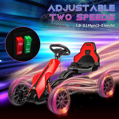 Aosom 12V Electric Go Kart for Kids, Outdoor Ride-On Toy with Forward Backward Drive & Adjustable Speed, Gift for Child 3-8 Years Old, Red