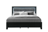 CARLOS BLACK QUEEN BED WITH LED