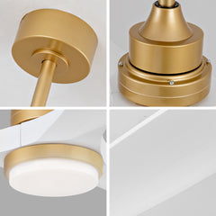 Hot sales 52 Inch Indoor Ceiling Fan With Dimmable LED Light 3 Solid Wood Blades Remote Control Reversible DC Motor