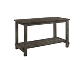 Weathered Grey Counter Height Table with Bottom Shelf