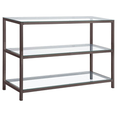 Weston Black Nickel 2-Shelf Glass Top Entryway Console Table