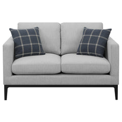 Saba Light Grey Cushion Back Loveseat with Pillow Top Arms