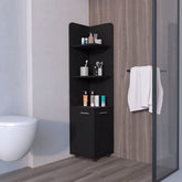 Wenge 2-Door Cabinet with 3 Corner Shelves