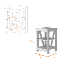 White Table with 2 Shelves