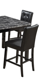 Beautiful Modern Style 5pc Counter Height Dining Room Set Gray Finish Square Table Faux Leather Upholstery Fabric Chairs Wooden Furniture