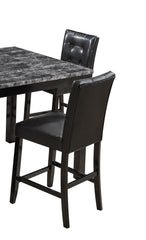 Beautiful Modern Style 5pc Counter Height Dining Room Set Gray Finish Square Table Faux Leather Upholstery Fabric Chairs Wooden Furniture