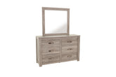 Rustic Style 1pc Dresser Metal Handles Six Drawers Light Gray Finish Bedroom Furniture