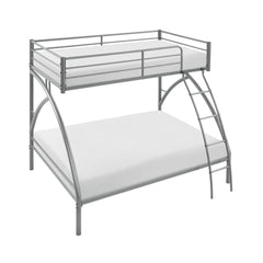 Gray Metal Frame Twin/Full Bunk Bed, Youth Bed, Youth Bedroom Furniture, Easy Assembly