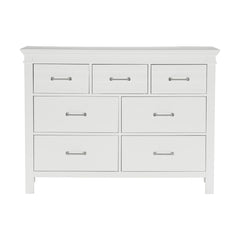 7 Drawers White Finish Dresser Transitional Style Wooden Bedroom Furniture 1pc