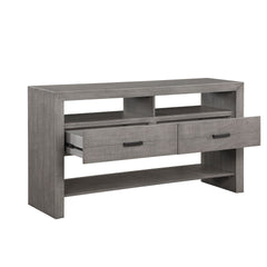 Modern Rustic Design 1pc Server of 2x Drawers 3x Shelves Gray Finish Wooden Dining Room Furniture