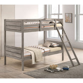 Brenton Weathered Taupe Bunk Bed with Ladder