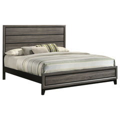 Carina Rustic Grey Oak Eastern King Panel Bed