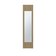 Home Linen Freestanding Tall Cabinet with Single Door, One Mirror and 4 Horizontal Storage Shelves, Cabinet for Bathroom, Bedroom or Laundry Room