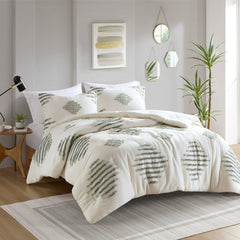 Full/Queen 3 Piece Cotton Blend Chenille Comforter Set