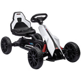 Aosom Kids Pedal Go Kart, Outdoor Ride on Toy with Adjustable Seat, Swing Axle, Handbrake, 4 Non-Slip EVA Wheels for Boys and Girls Aged 3-8 Years Old, White