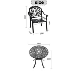 5-Piece Set Of Cast Aluminum Patio Furniture With Black Frame and Brown Seat Cushions(same sku: W1710S00416 )