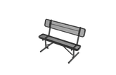 4FT Heavy-Duty Outdoor Metal Park Bench with Backrest, All-Weather Steel Portable Seating, Rust-Proof Commercial Bench for Garden, Patio, Yard, Deck, Parks & Shopping Malls