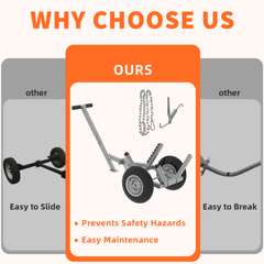 Heavy Duty Log Dolly with 16" Pneumatic Tires, 460 lbs Capacity, Fits Logs up to 20" Diameter, Steel Frame Log Hauler with 7 ft Chain & Strap for Firewood & Forestry Transport