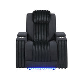 Duran Black Power Recliner with Power Headrest and LED