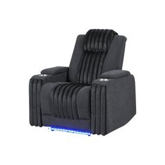 Duran Black Power Recliner with Power Headrest and LED
