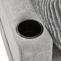 113.4" Sectional Sofa Pull-out Sofa Bed Versatile Sofa Sleeper with Large Storage Space, Two USB Ports and Two Cup Holders for Living Room, Grey