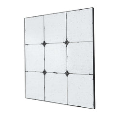 36x36" Traditional Decor Style Antique Glass Panel Mirror, Wall Mirror for Bathroom Entryway Console Lean Against Wall