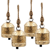 D5.5x7.5" Iron Hanging Bell, Decorative Hanging Ornaments for Holiday Party Decorations, Set of 4
