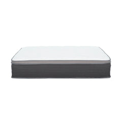 12 in. Twin Size Pocket Spring Hybrid Mattress in a Box, Plush Euro Top Gel Memory Foam Mattress, White/Gray