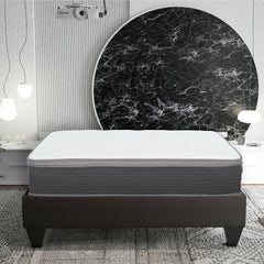 12 in. Twin Size Pocket Spring Hybrid Mattress in a Box, Plush Euro Top Gel Memory Foam Mattress, White/Gray