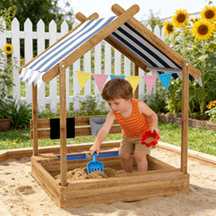 House Design Wooden Kid Sandbox