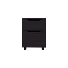 Ethan Open Shelves Nightstand With One Door, Modern Bedside Table For Bedroom Storage, Black