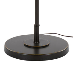 Puck 63" Contemporary Metal Floor Lamp in Oil Rubbed Bronze with Beige Linen Shade from Grandview Gallery by
