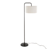 Puck 63" Contemporary Metal Floor Lamp in Oil Rubbed Bronze with Beige Linen Shade from Grandview Gallery by