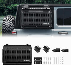 Tacmolle Rear Side Window Storage Box, Modular Storage MOLLE Panel for Tools MOLLE Accessories, Rear Window Storage Panel Kit Storage Box with Lock Fits for Jeep Wrangler JL 2018-2024