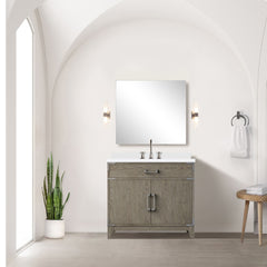 Grey Oak Single Bath Vanity 36 in. W x 22 in. D, with Cultured Marble Top
