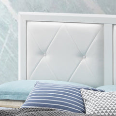 Elegant Transitional White Queen Bed For Bedrooms