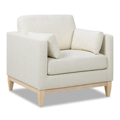 Knox 36" Modern Farmhouse Arm Chair, Flax White Linen