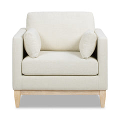Knox 36" Modern Farmhouse Arm Chair, Flax White Linen