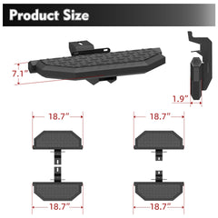 Running Boards For 07-18 Jeep Wrangler JK JKU 4 Doors Sport Utility / Exclude JL