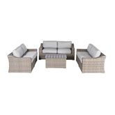 7-Piece Fully Assembled Wicker Patio Sofa Set with Cushions – Seats 6 Comfortably