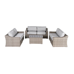 7-Piece Fully Assembled Wicker Patio Sofa Set with Cushions – Seats 6 Comfortably
